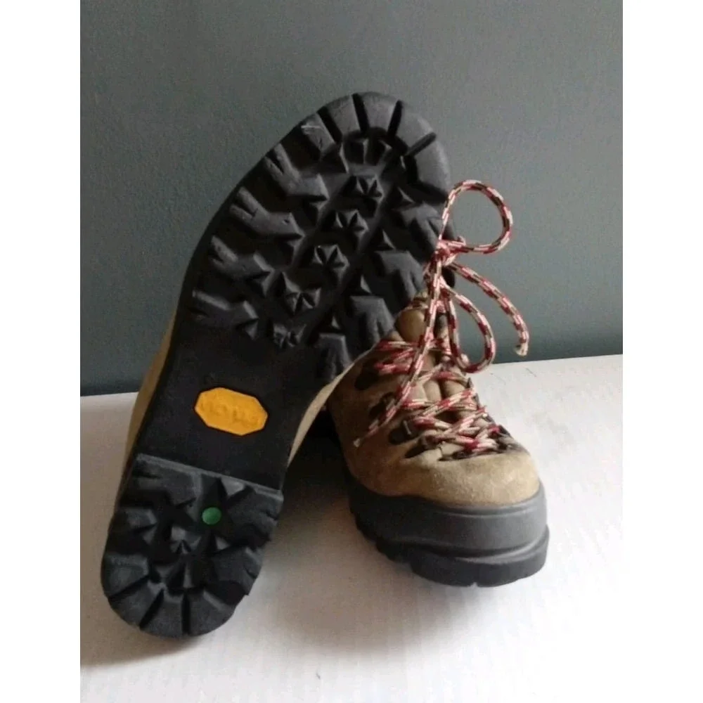 La Sportiva Suede Hiking Boots Vibram Sole Tan Brown‎ Mountain Trekking Mens